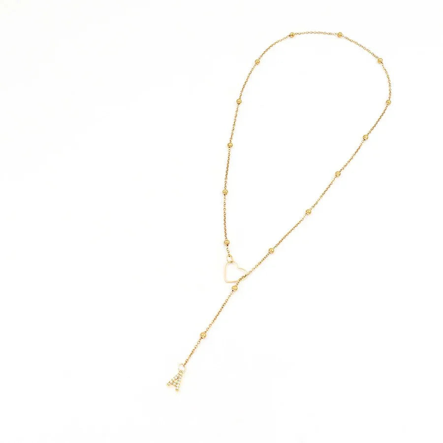 Brehn | Zarte Diamant Buchstaben Lariat Halskette