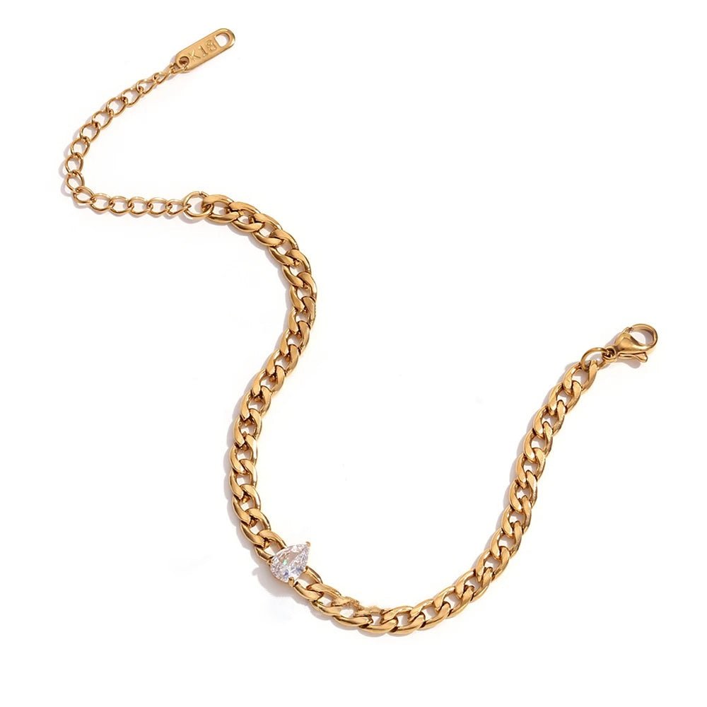 Brehn | Zierliches Diamantset Gold Cuban-Armbänder