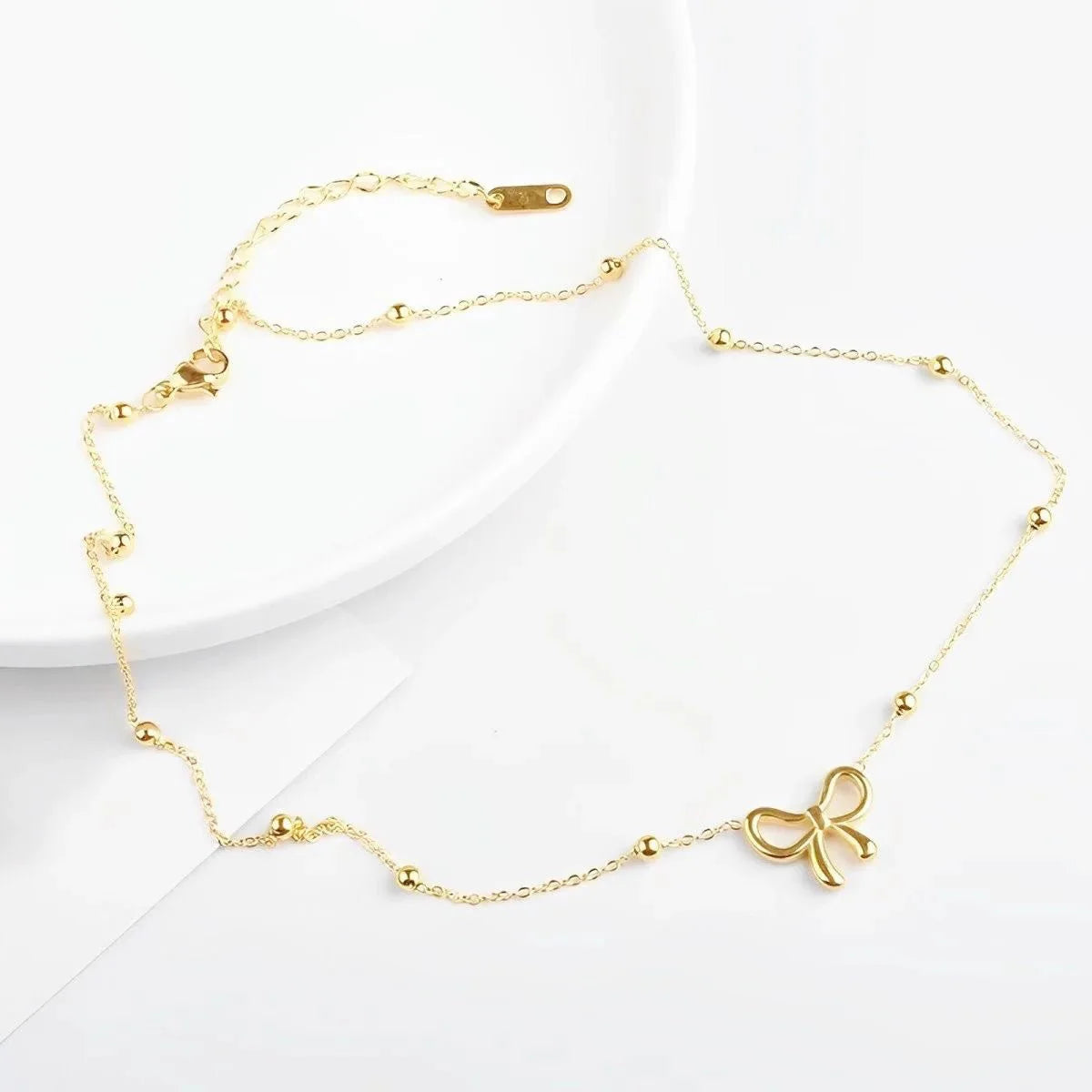 Brehn | Zierlich Feminine Schleifen Halskette