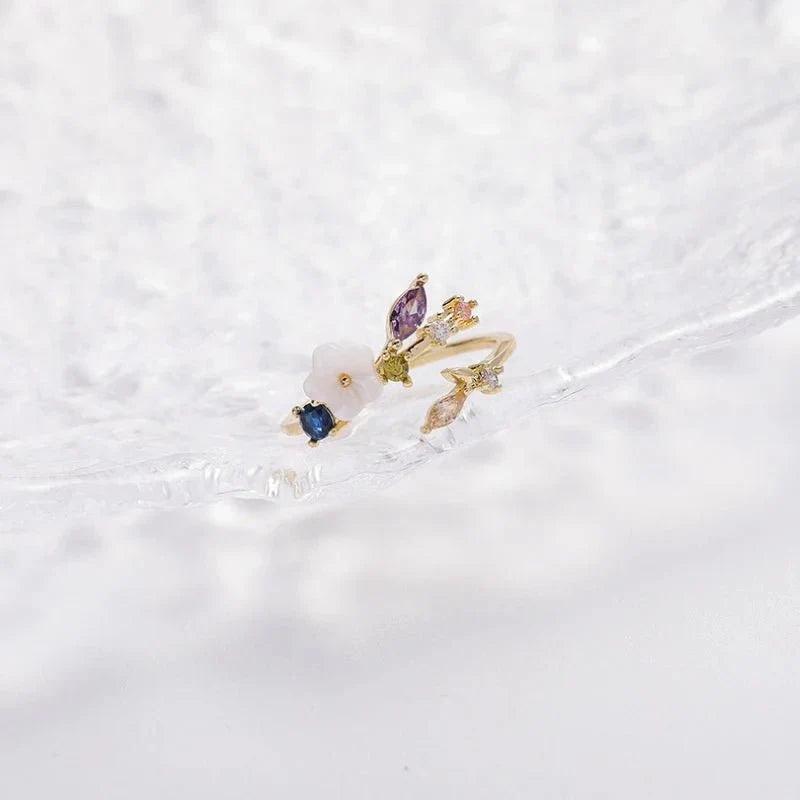 Brehn | Zarter Floraler Diamantblatt-Ring