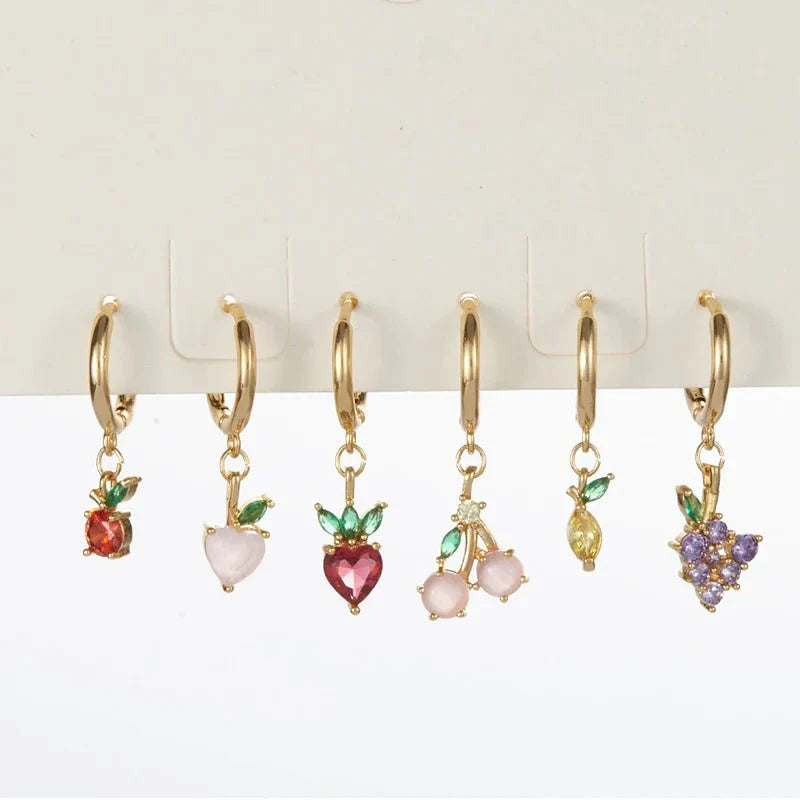Brehn | Zierliche Obst Hoop & Stud Ohrringe