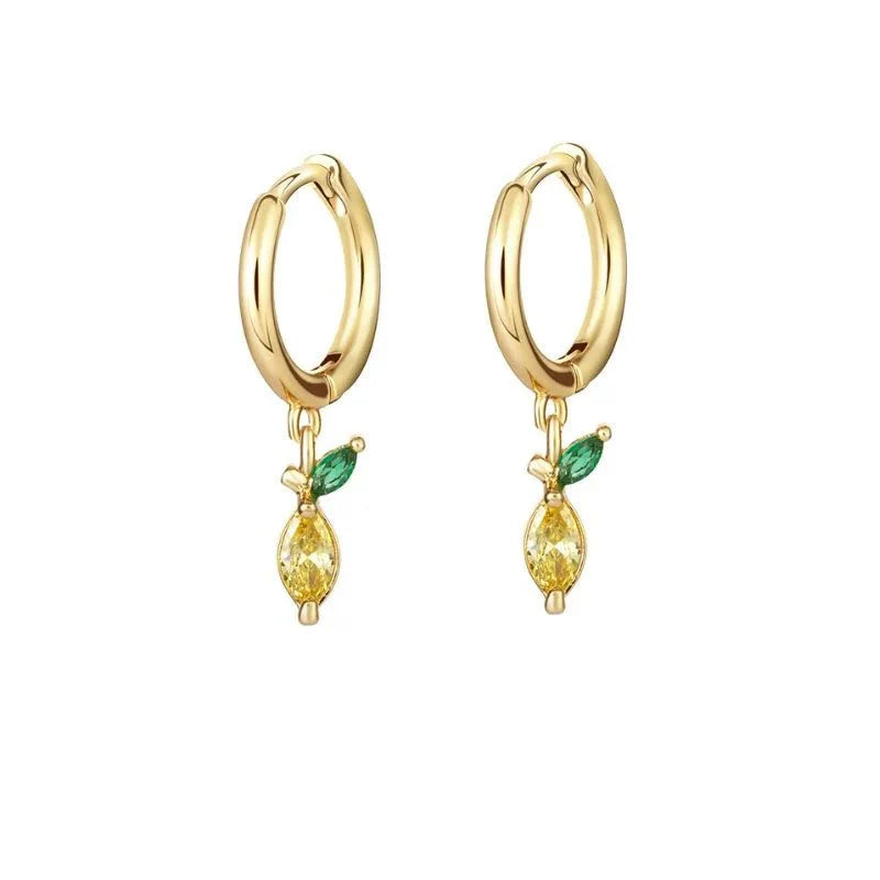 Brehn | Zierliche Obst Creolen & Stecker Ohrringe