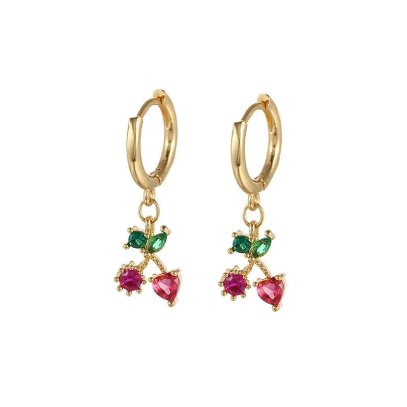 Brehn | Zierliche Obst Creolen & Stecker Ohrringe