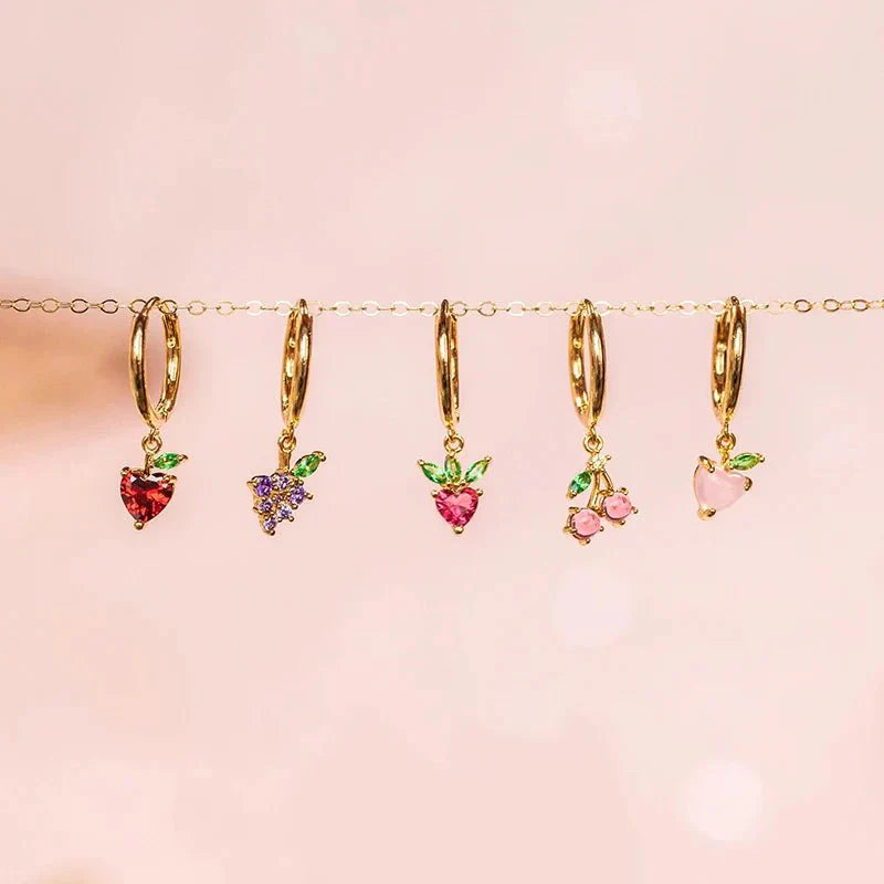 Brehn | Zierliche Obst Hoop & Stud Ohrringe