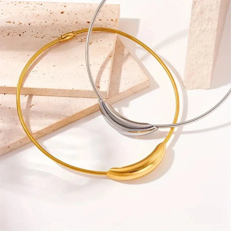 Brehn | Zarte moderne Kurven Choker-Halskette