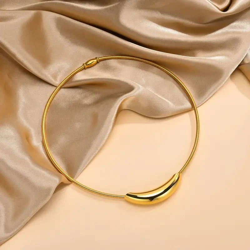 Brehn | Zarte moderne Kurven Choker-Halskette