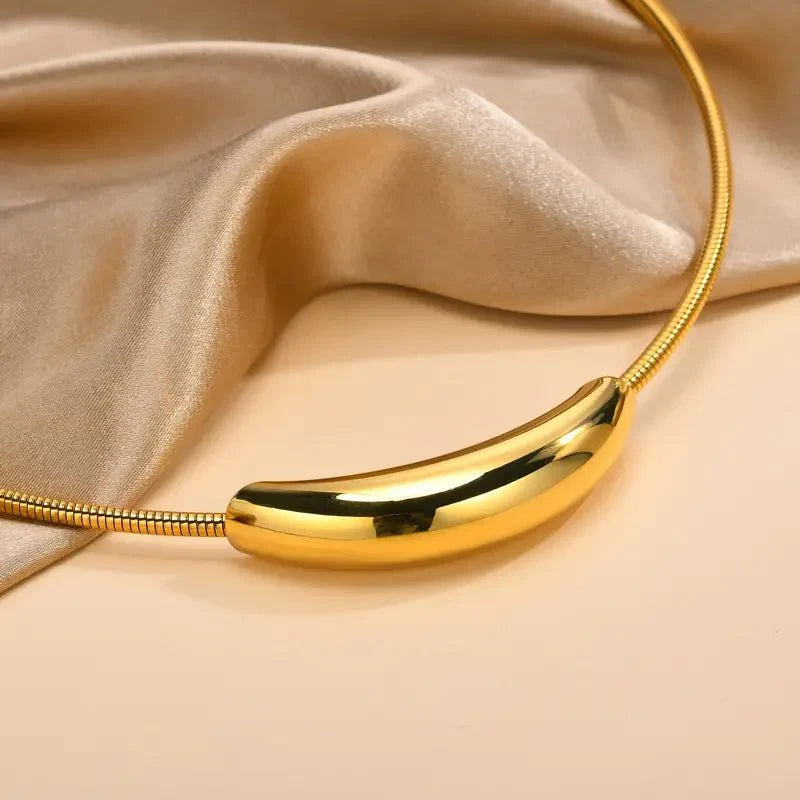 Brehn | Zarte moderne Kurven Choker-Halskette