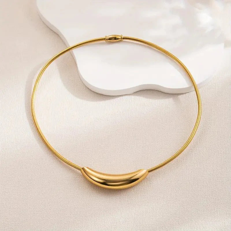 Brehn | Zarte moderne Kurven Choker-Halskette