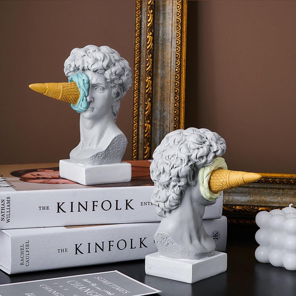 Figur Gesicht Eiscreme Kunstskulptur