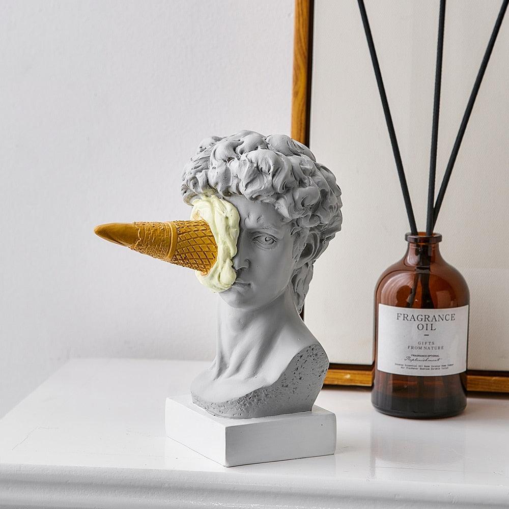 Figur Gesicht Eiscreme Kunstskulptur