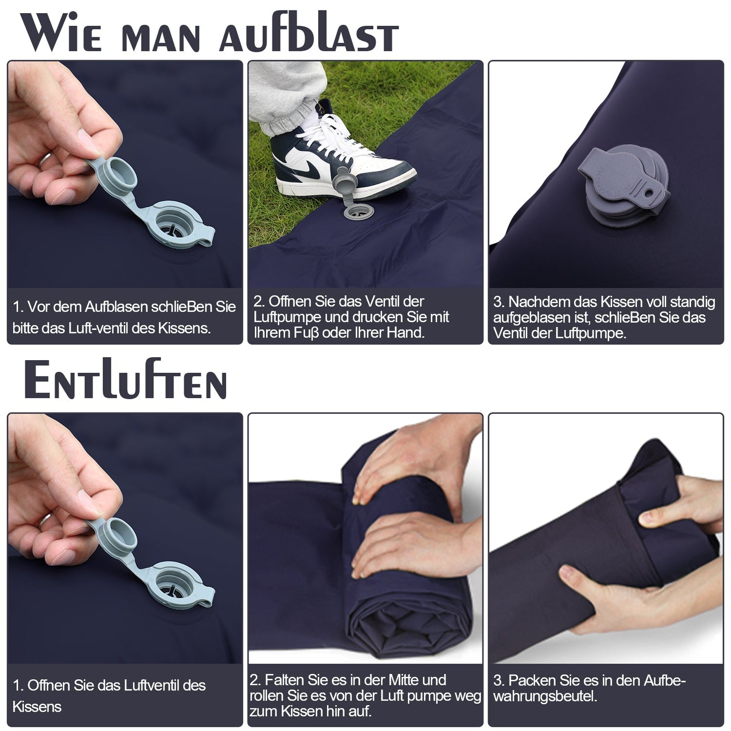 Schlafmatte Campingmatte Fusspumpe | Brehn