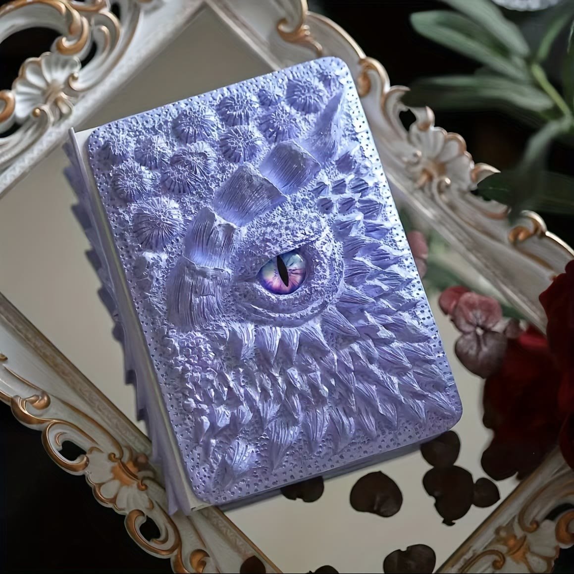Brehn | Drachenauge 3D Prägung Journal - Handgefertigtes Harz Graviertes Notizbuch