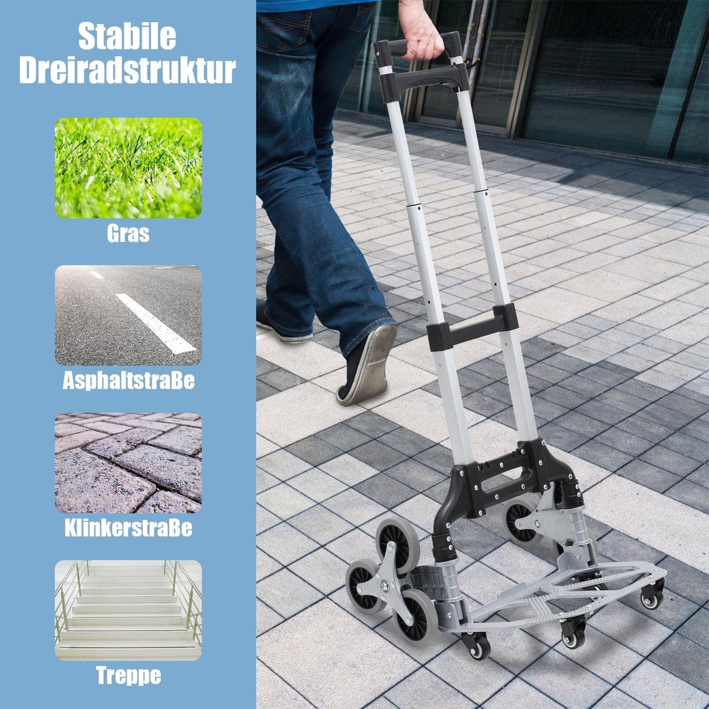 Treppensteiger Sackkarre Klappbar Treppenhandwagen bis 75kg | Brehn