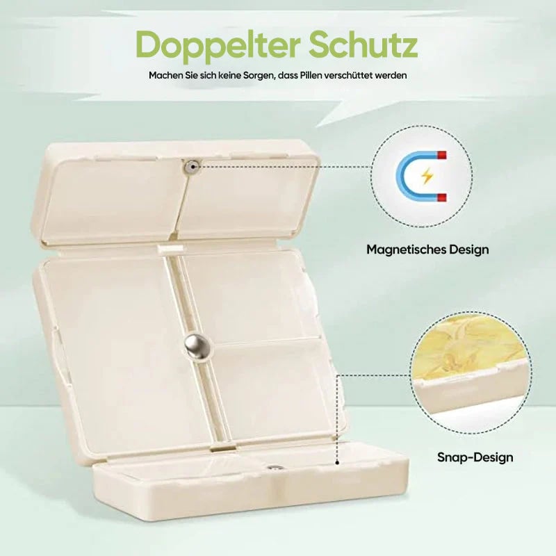 Kompakter Magnetischer Pillenorganisator | Tragbare, Sichere Aufbewahrung | Brehn