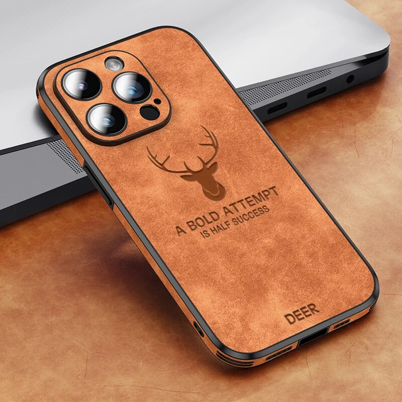 Brehn | Deer - Luxuriöse Leder-iPhone-Hülle mit stilvollem Design und stoßfestem Schutz