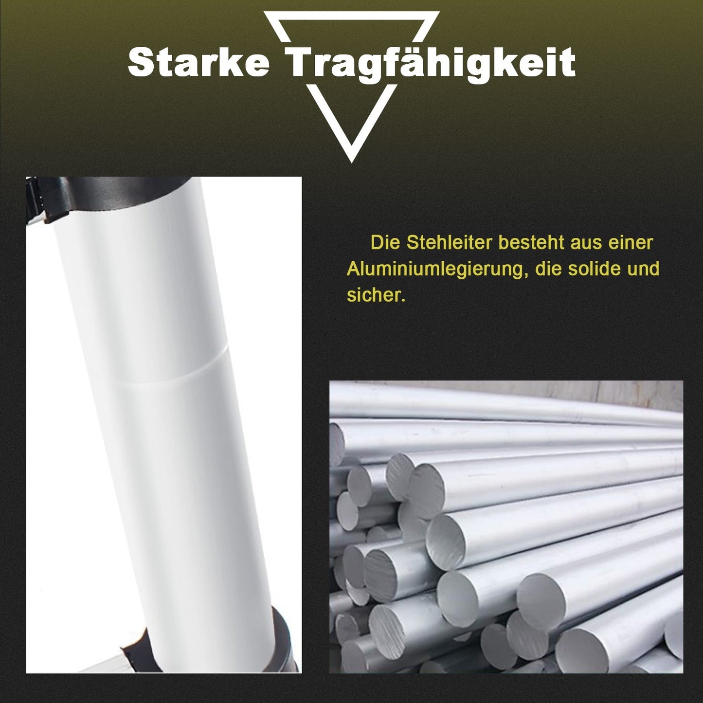Teleskopleiter Aluminium Belastbarkeit bis zu 150kg 2.6m-5m | Brehn