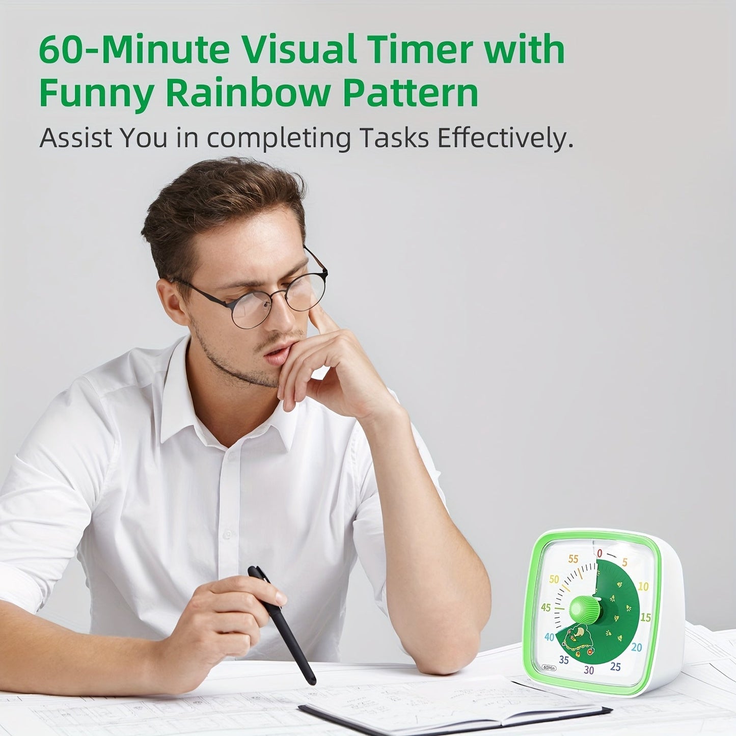 Rainbow Time Management Timer – Visueller 60-Minuten-Countdown-Timer für Studium, Arbeit und Zuhause | Brehn