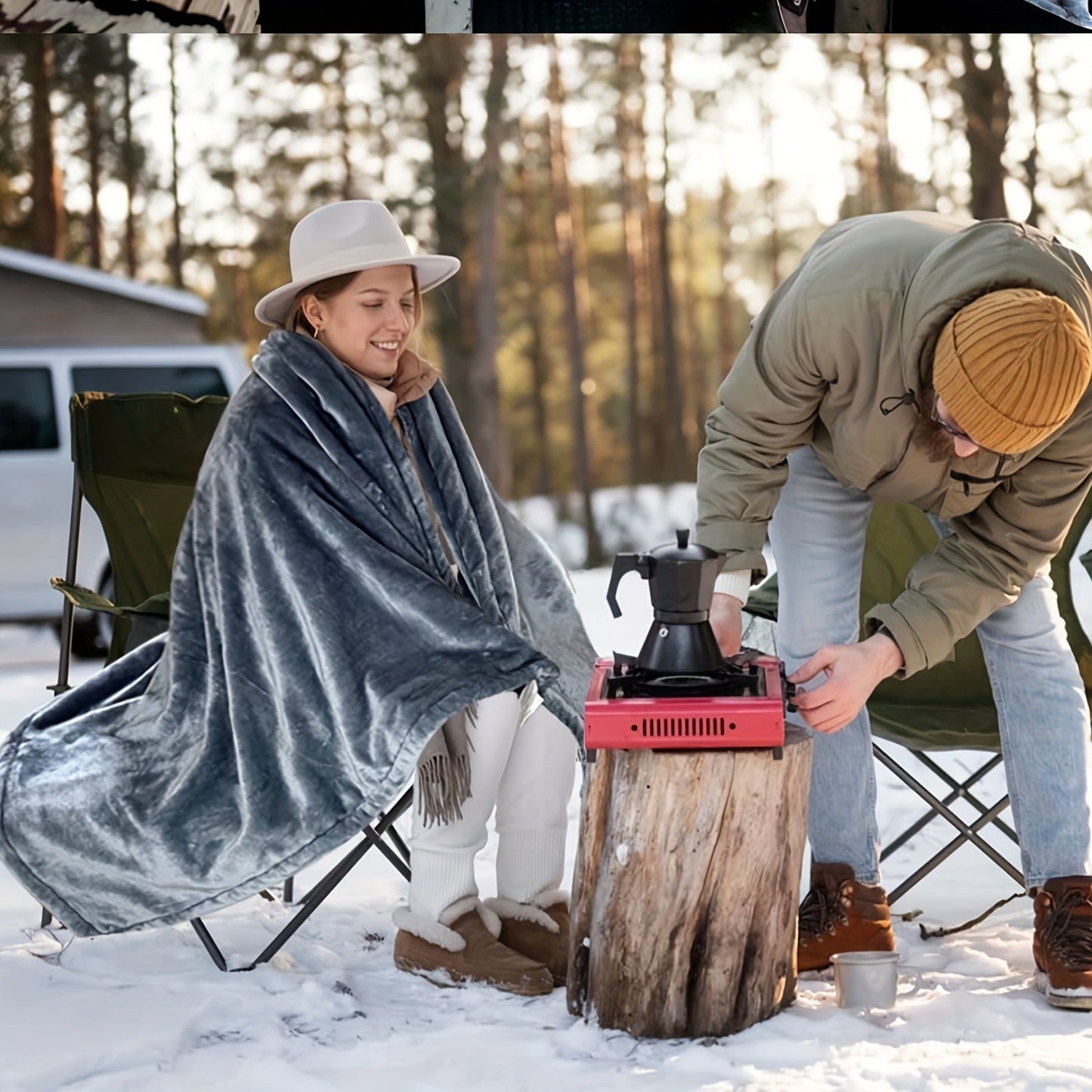 12V beheizte Auto-Schlauchbox – Weiche Flanell-Schlauchbox mit Überhitzungsschutz für Auto und Camping