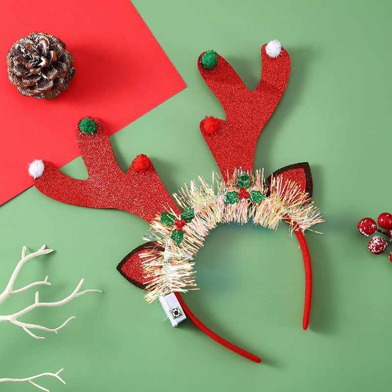 Brehn | IPC Weihnachten Haarband Leuchtendes Stirnband Weihnachtsbaum Schneeflocke Haarband Hirschgeweih Licht Blinkendes Kopfschmuck Frohe Weihnachten Geschenk