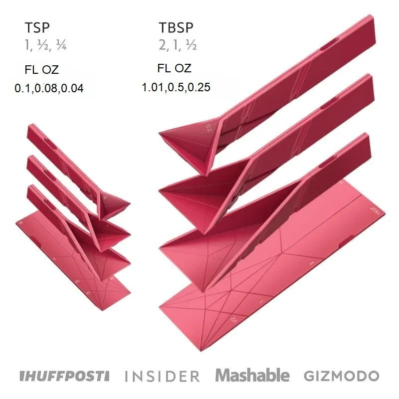 3-in-1-Messlöffel zum Zusammenklappen | Magnetisches TriScoop-Design | Platzsparendes Küchenutensil