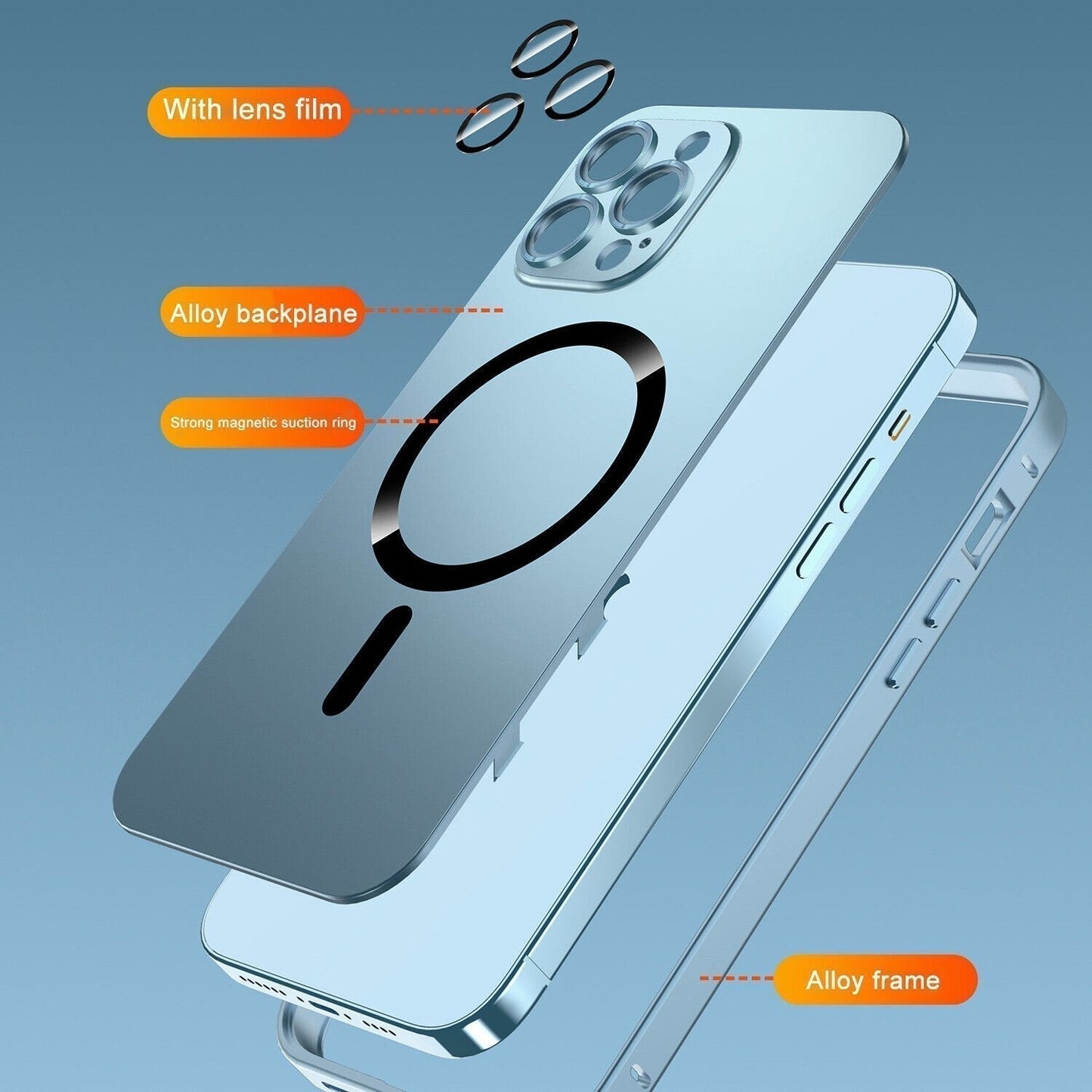 Aufladung Aluminium Metall Bumper Matte Case Cover für iPhone