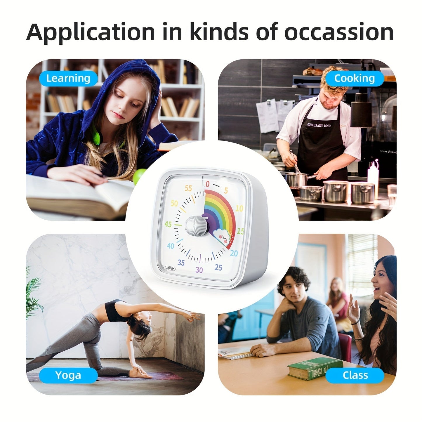 Rainbow Time Management Timer – Visueller 60-Minuten-Countdown-Timer für Studium, Arbeit und Zuhause | Brehn