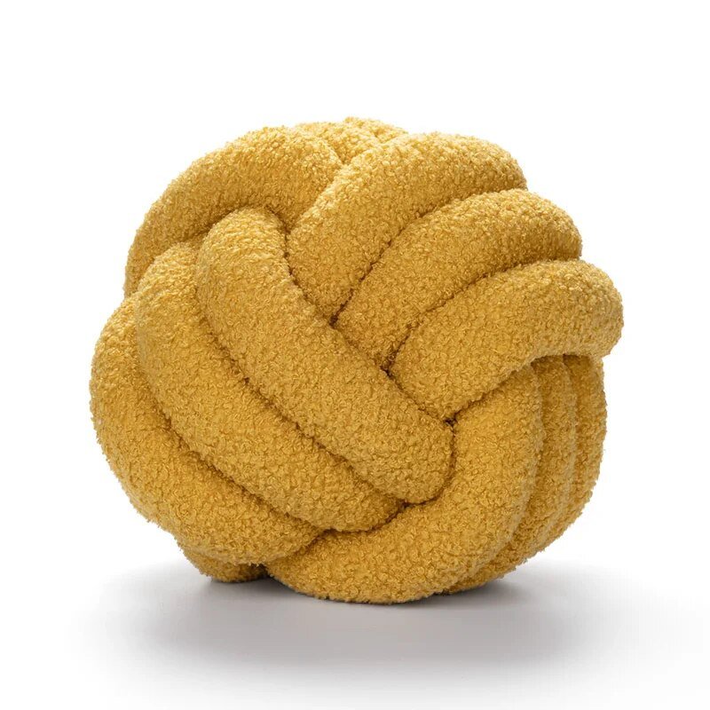 Dekorative Knotenteddyballweiche Kissen - 100% Wolle, Rund | Brehn