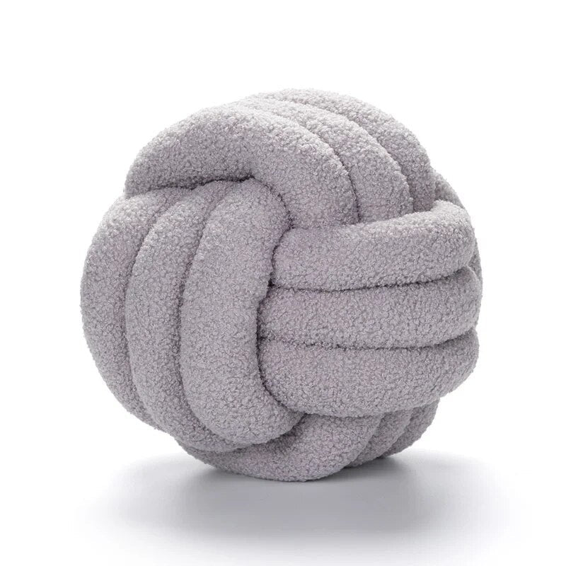 Dekorative Knotenteddyballweiche Kissen - 100% Wolle, Rund | Brehn