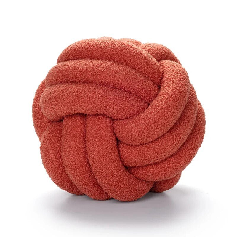 Dekorative Knotenteddyballweiche Kissen - 100% Wolle, Rund | Brehn