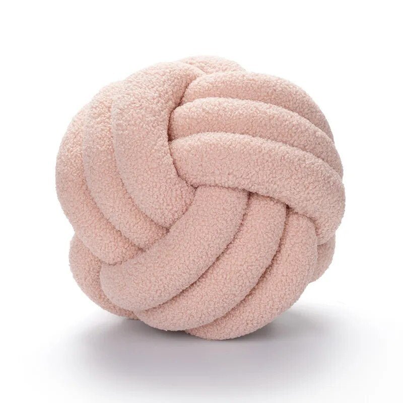 Dekorative Knotenteddyballweiche Kissen - 100% Wolle, Rund | Brehn