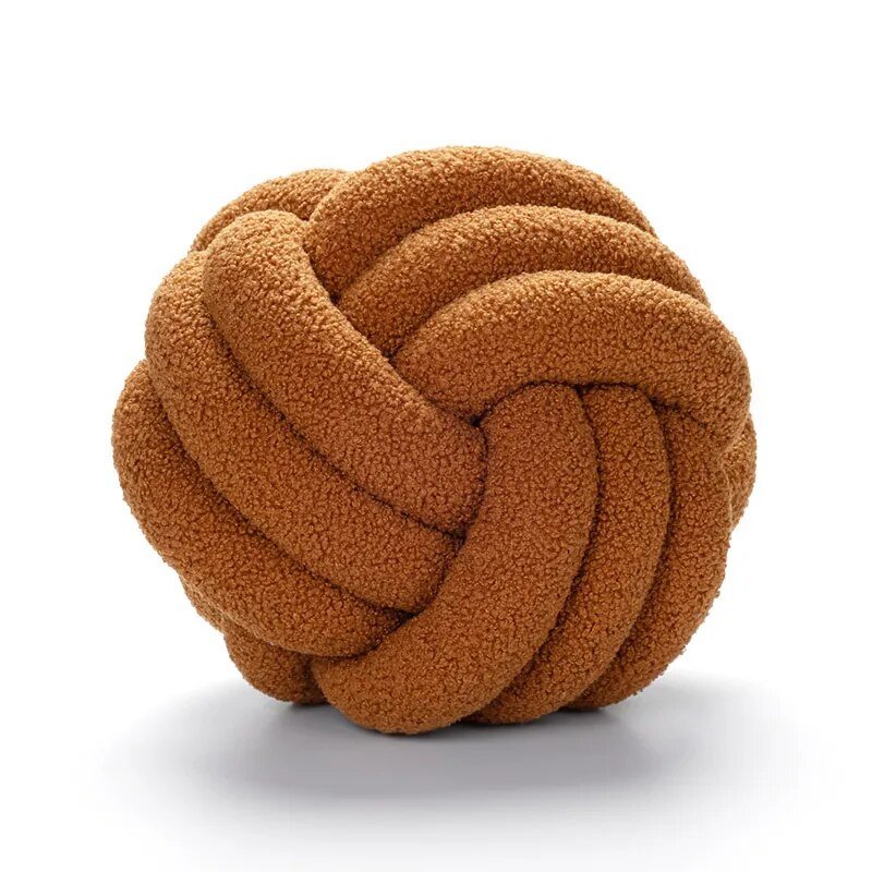 Dekorative Knotenteddyballweiche Kissen - 100% Wolle, Rund | Brehn