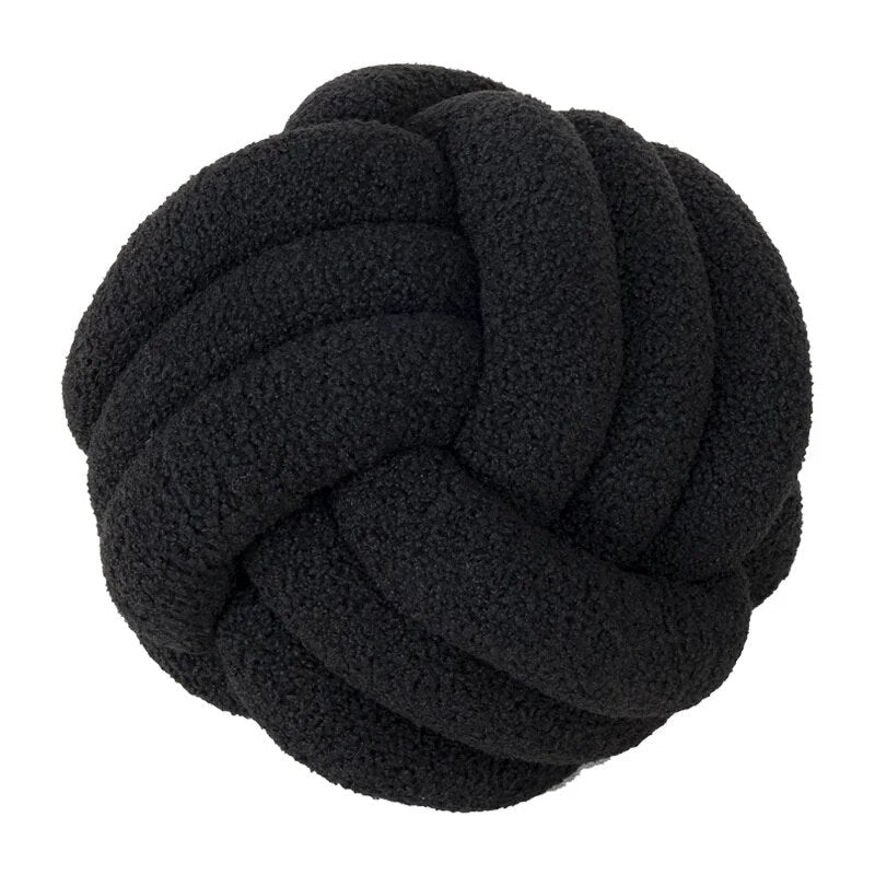 Dekorative Knotenteddyballweiche Kissen - 100% Wolle, Rund | Brehn