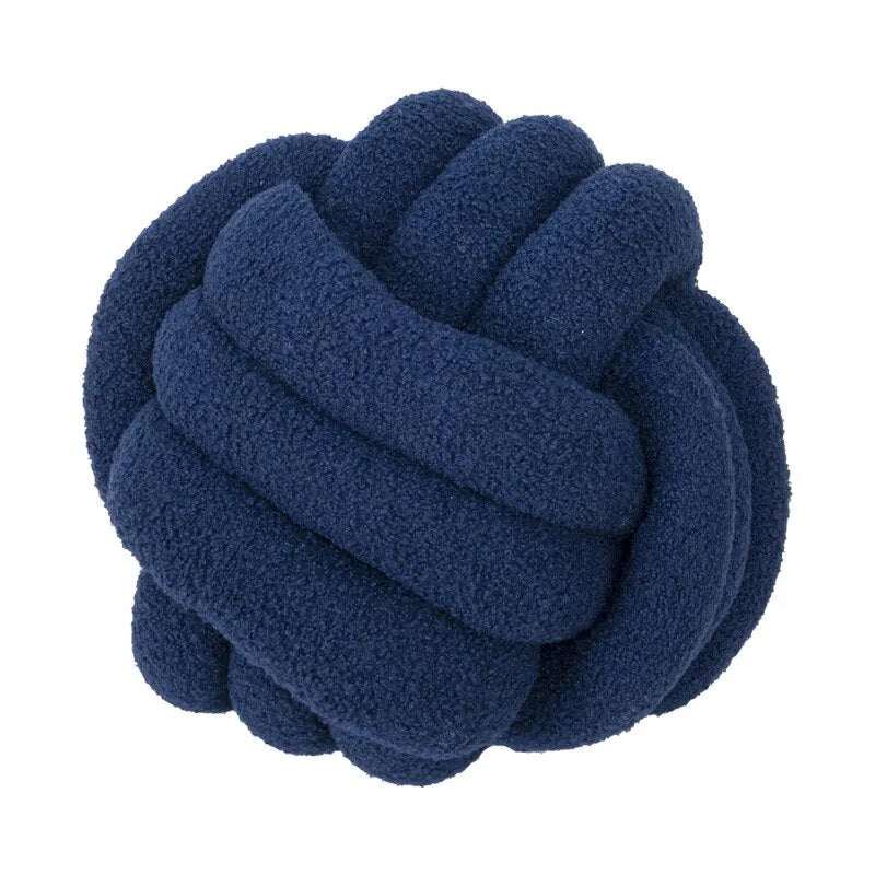 Dekorative Knotenteddyballweiche Kissen - 100% Wolle, Rund | Brehn