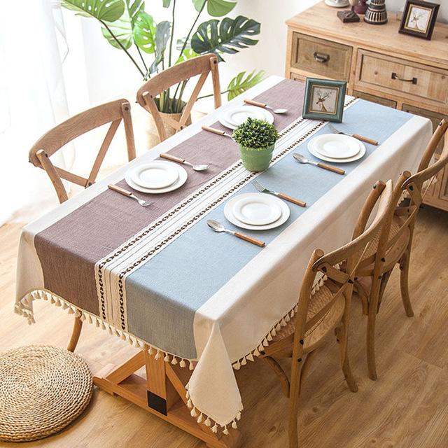 Dekorative Leinentischdecke mit Quaste | Brehn