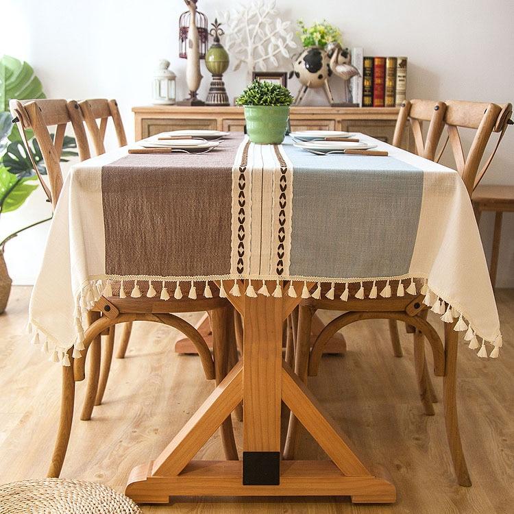 Dekorative Leinentischdecke mit Quaste | Brehn