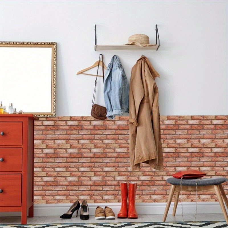Selbstklebende 3D-Wandpaneele mit Stein- und Holztextur | Brehn