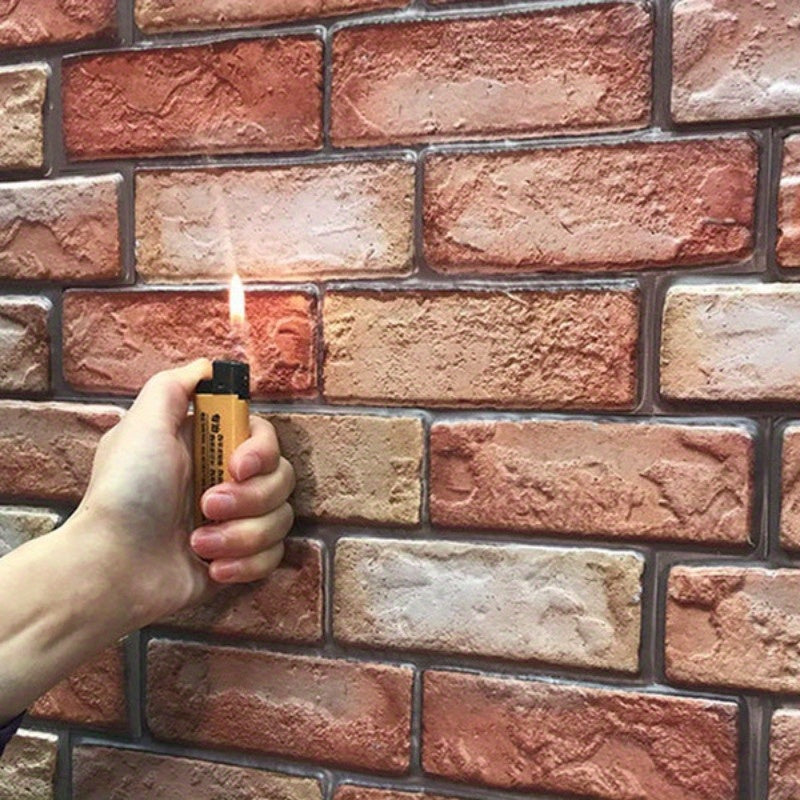 Selbstklebende 3D-Wandpaneele mit Stein- und Holztextur | Brehn
