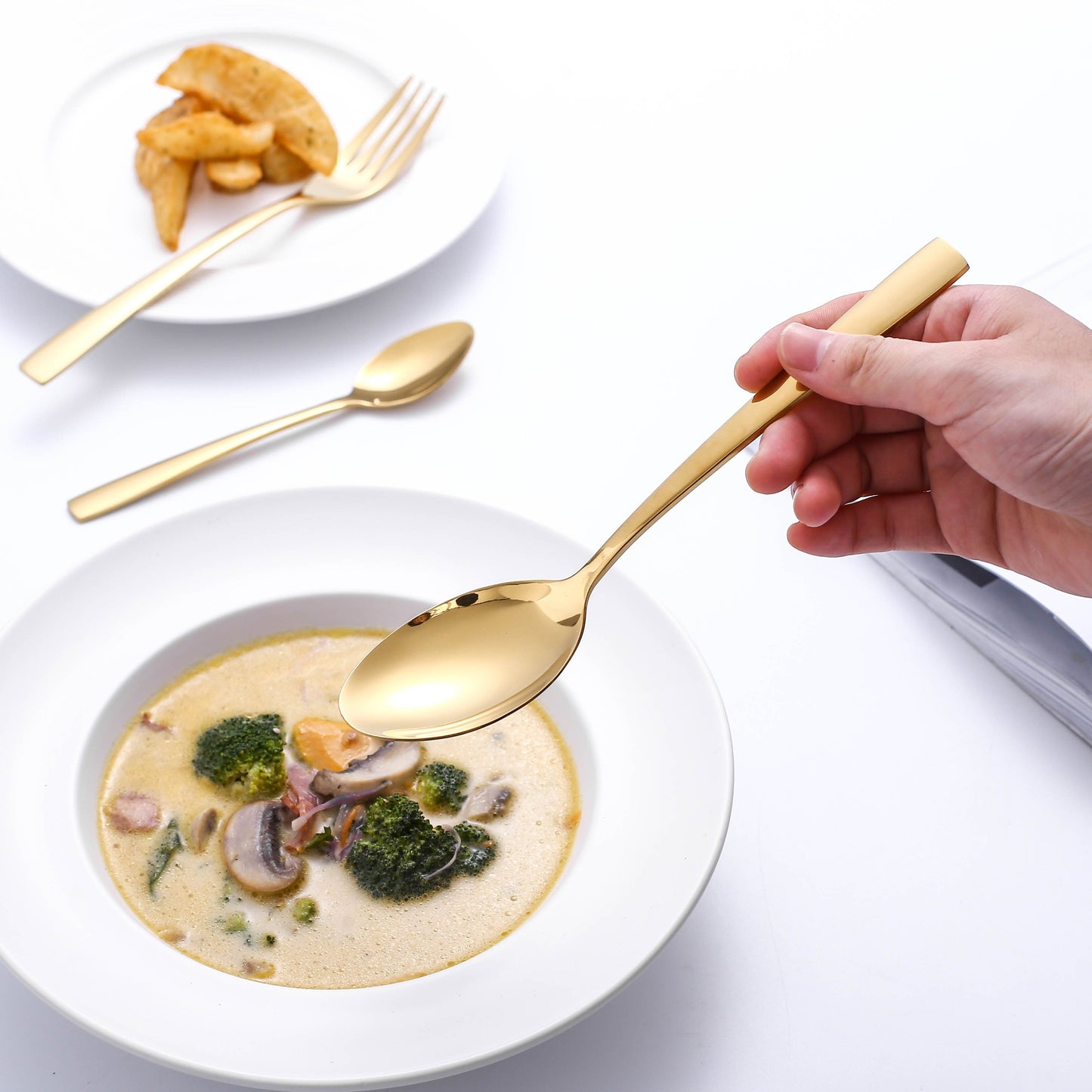 Brehn | RoyalGlimmer Gold Besteckset - Gold Besteckset für eine luxuriöse Tischdekoration
