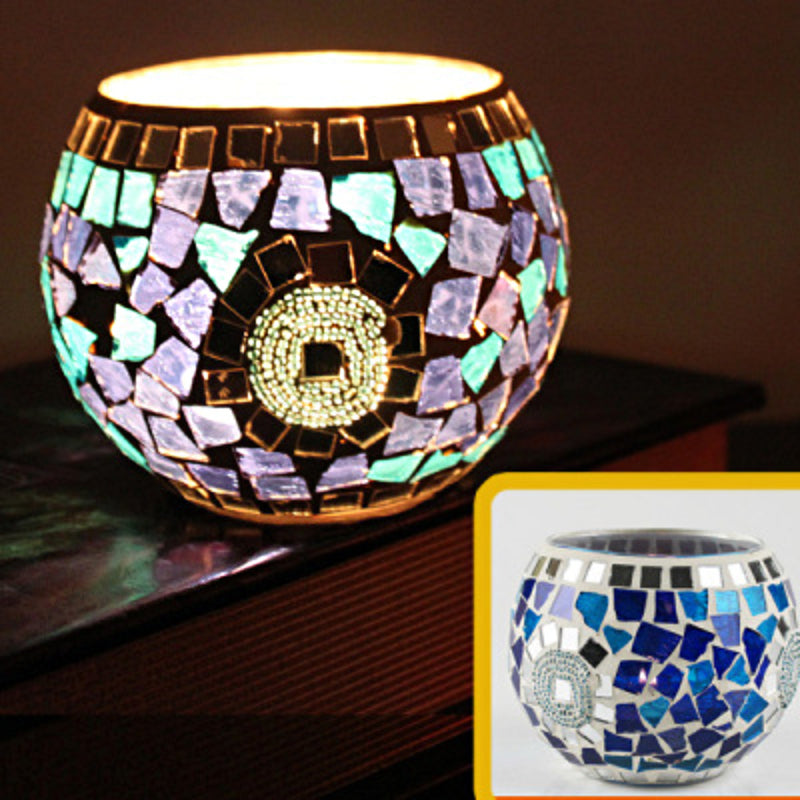 Brehn | Europäischer Retro Glas Mosaik Teelichthalter