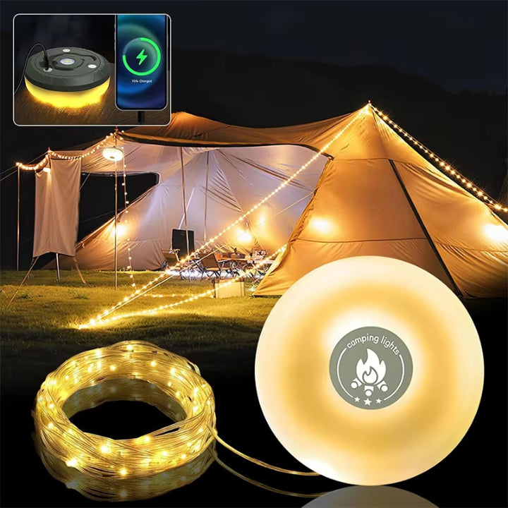 Campinglampe mit 10m RGB-Lichterkette — Deine magische Lichtquelle für unvergessliche Outdoor-Erlebnisse | Brehn