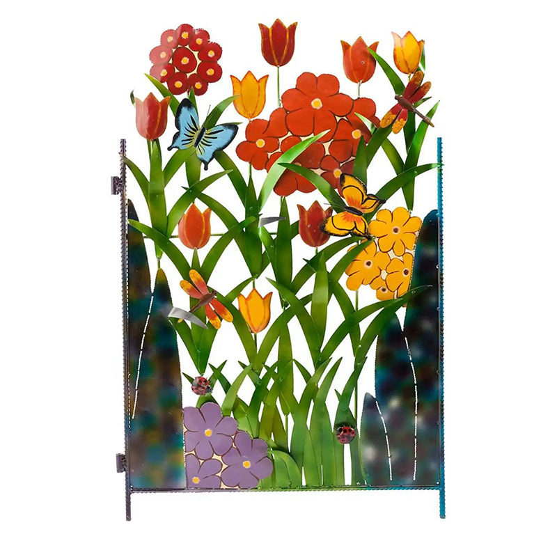 Bunte Metall-Schmetterling und Blumen Garten Sichtschutz | Brehn