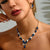 Brehn | Diamant Schmuck Set Schmetterlingshalskette und Ohrring Set