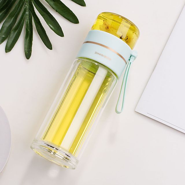 Doppelwandige Glaswasserflaschen Teefilterflasche Tee-Trennbecher | Brehn