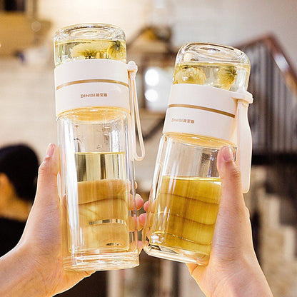 Doppelwandige Glaswasserflaschen Teefilterflasche Tee-Trennbecher | Brehn