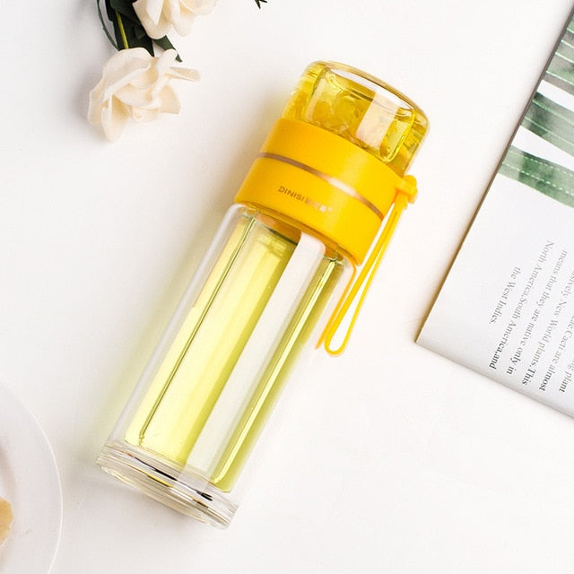 Doppelwandige Glaswasserflaschen Teefilterflasche Tee-Trennbecher | Brehn