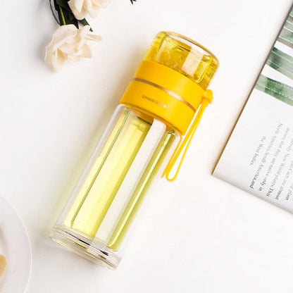 Doppelwandige Glaswasserflaschen Teefilterflasche Tee-Trennbecher | Brehn
