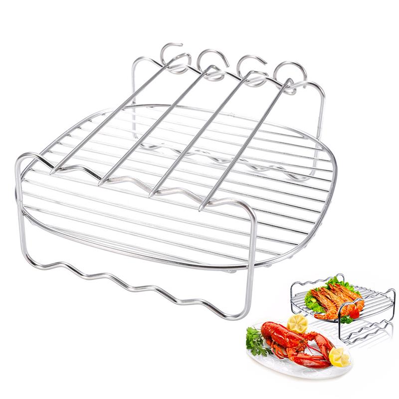 Doppelschichtige Edelstahlspieße Grillrost BBQ-Tablett | Brehn