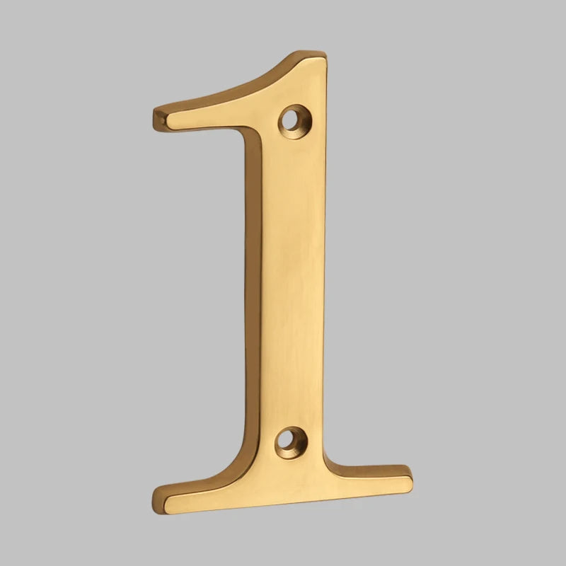 Traditional house door numbers made of solid brass