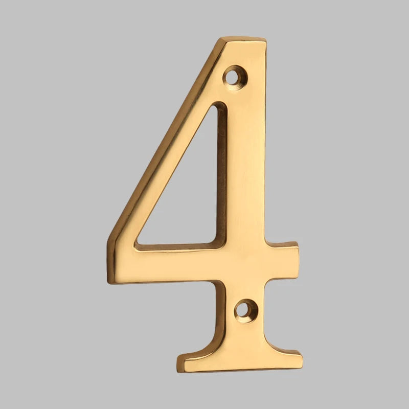 Traditional house door numbers made of solid brass