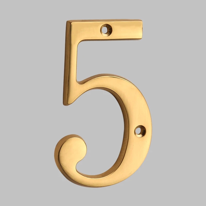 Traditional house door numbers made of solid brass